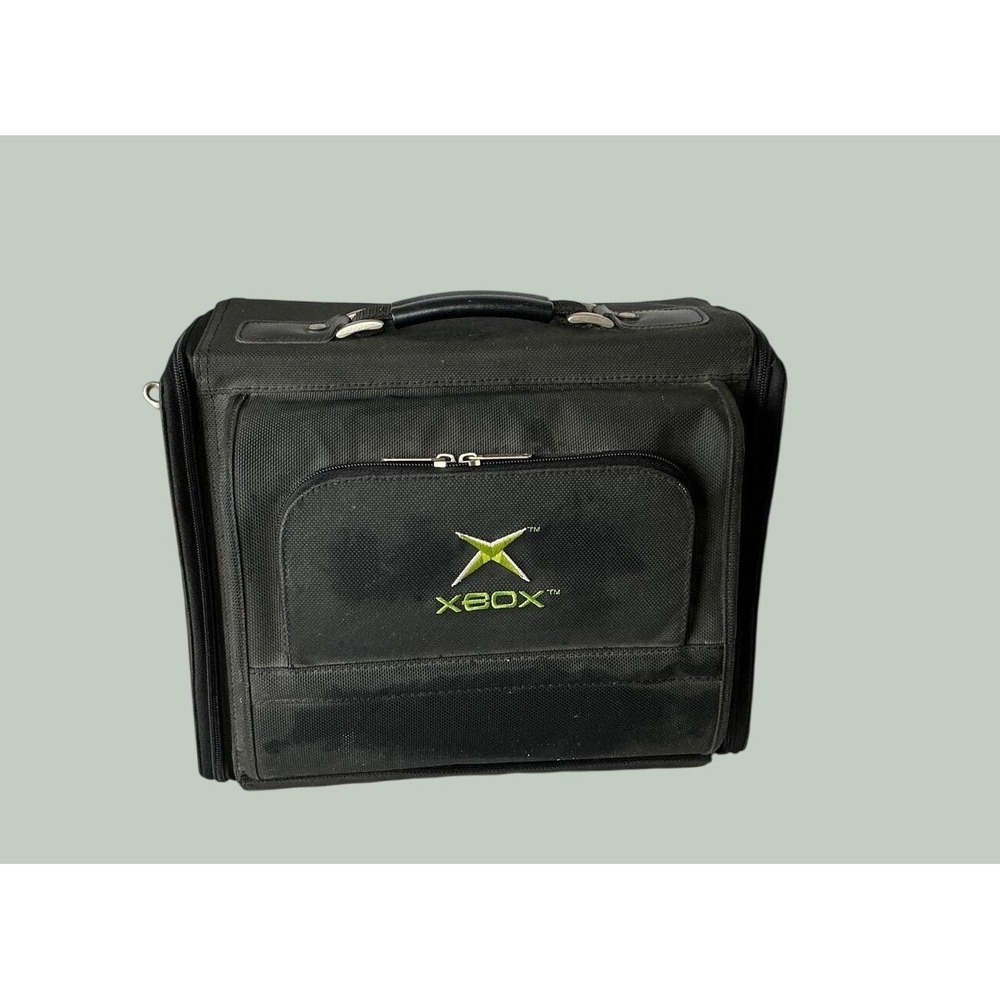 Xbox Vintage Y2K Carrying Case Original Console Travel Bag Black Logo Case